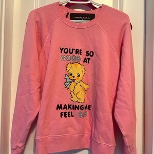 Marc Jacobs Pink Graphic Crewneck Sweatshirt with Yellow Bear
